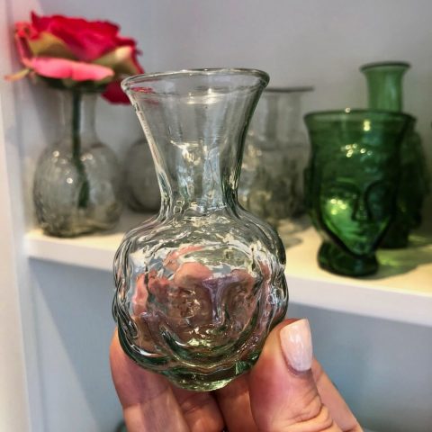 la soufflerie - chiara vase - small clear glass bud vase - small head vase - ancienne ambiance