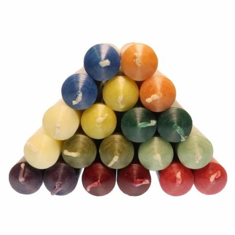 Coloured Dinner Candles Pyramid