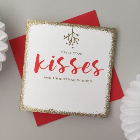 Mistletoe Kisses Christmas Card