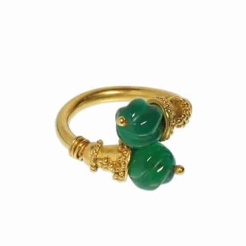 etruscan revival jade ring ancienne ambiance heritage 21k gold