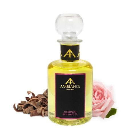 Aromatherapy Bath Oil - Rose Luxury Body Oil - Rosandalum Rose Sandalwood Bath Oil - Ancienne Ambiance