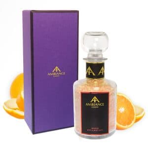 Luxury Orange Scented Bath Salts - Orange Zest Salts - Ancienne Ambiance Glass Bottle Bath Soak with Gift Box