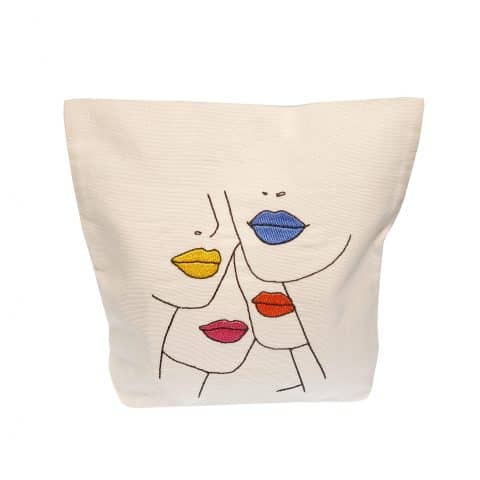 ancienne ambiance x melissa wear your heart goddess vibes white lips pouch - lips bag